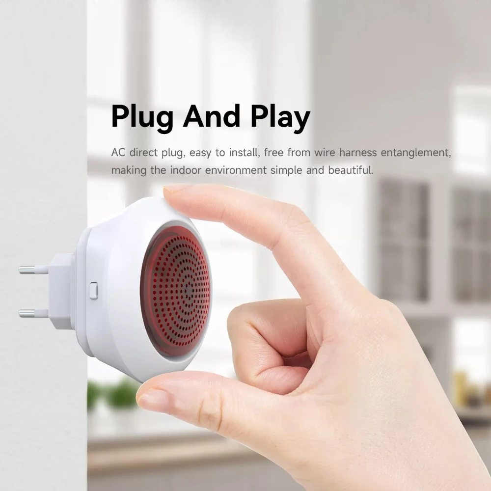 IAlarm Tuya Zigbee3.0 Thông Minh Âm Thanh Flash Cắm Chơi Không Dây Lớn Tiếng Còi Hú Còi Liên Kết Hệ Thống Báo Động