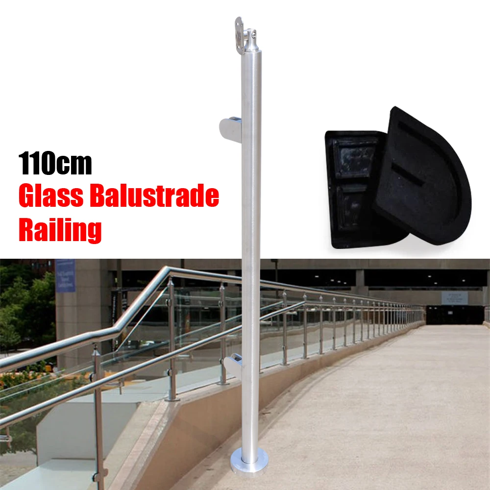 Stainless Steel Railing 110cm End Post (316 Material With Top Seat), Staircase Balcony, Office And Household Railing