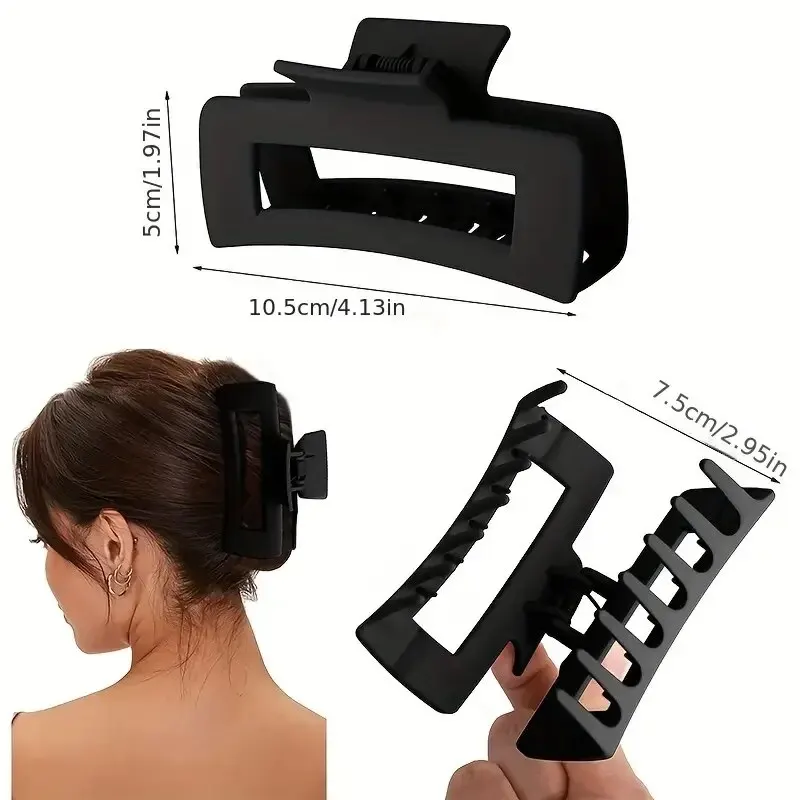 4pcs ผม Claw สไตล์เรียบง่ายสีทึบ Hollow SHARK Claw กลับหัวผมคลิปขนาดใหญ่ผม Claw ผมเครื่องประดับ