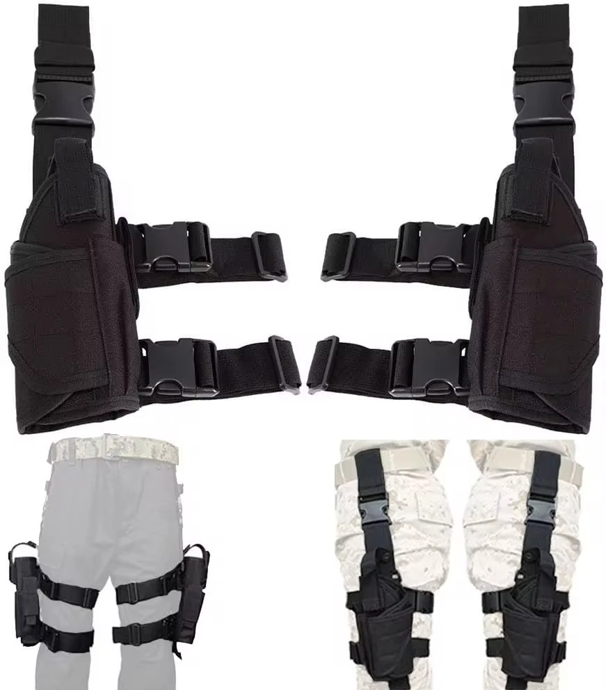 Funda para pistola de pierna izquierda/derecha, bolsa para pistola GLOCK 17/M9/P226/CZ 75, funda ajustable para pistola Airsoft, caza y deportes al aire libre