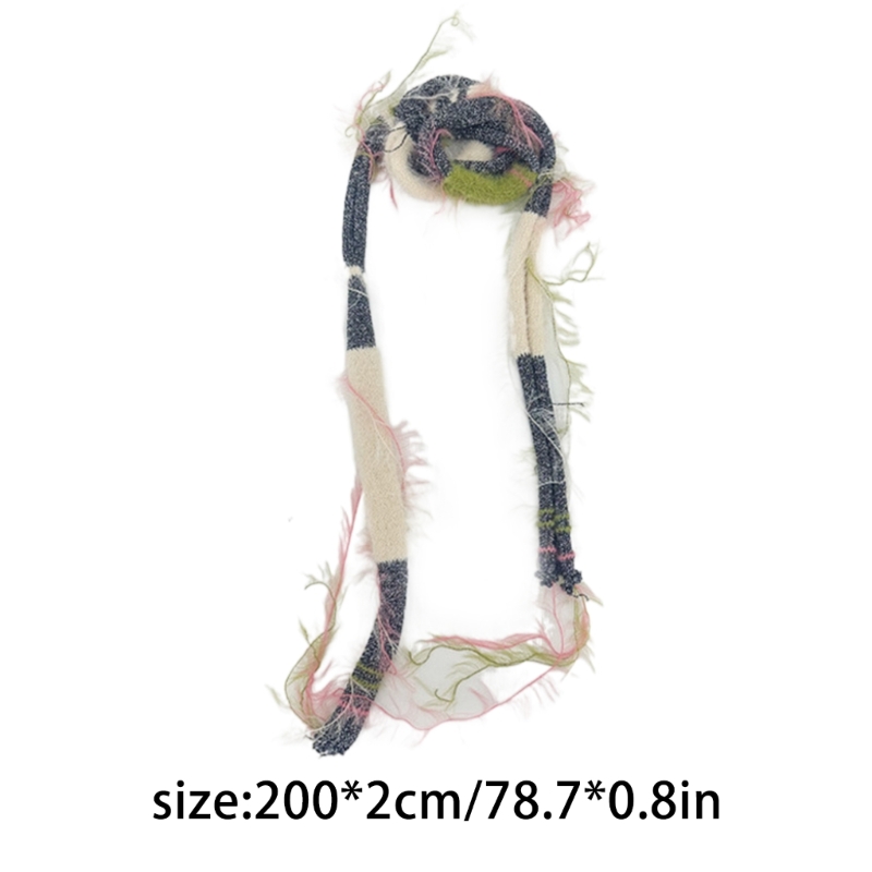 Bufanda gargantilla rayas peludas para mujer estilo Y2K Harajuku para jeans o vestidos