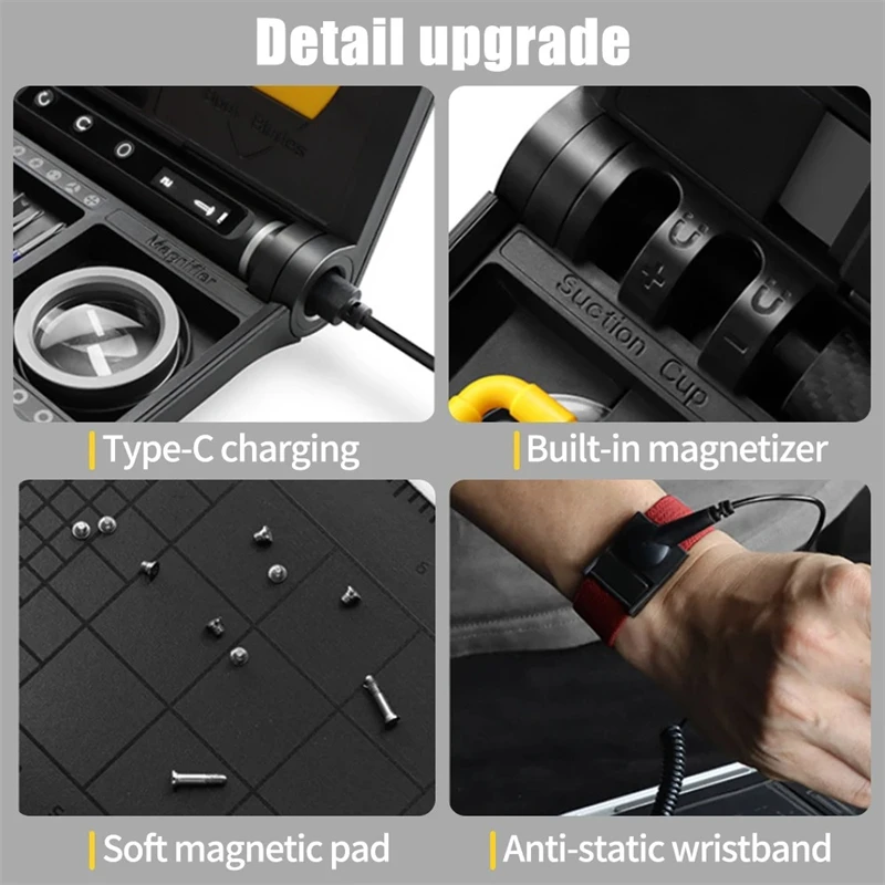 Wireless Electric Screwdriver Set with LED Light Magnetic Bits Phillips Torx Screw Driver Phone Repair Rechargeable Power Tool