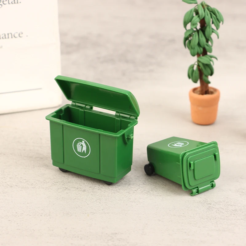 1Set 1:12 Puppenhaus Miniatur Mülleimer Spielzeug Mini Hygiene Mülleimer Modell Simulation Müll Bordstein Papierkorb Kind Spielzeug geschenk