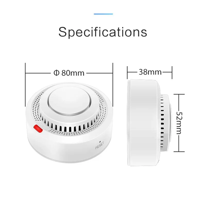 B24B Tuya Wifi Smoke Detector Smokehouse Combination Fire Alarm Home Security System Firefighter 1 Piece