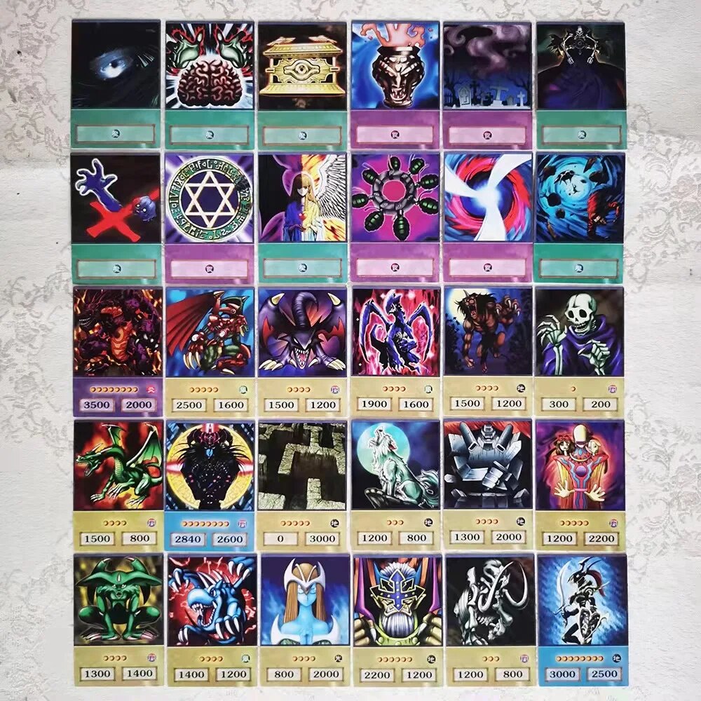 Yu-Gi-Oh การ์ดอนิเมะดวงตาสีฟ้าเข้ม exodia Obelisk slifer RA Yugioh DM 100ชิ้นการ์ด DIY สำหรับเด็กของขวัญคริสต์มาส
