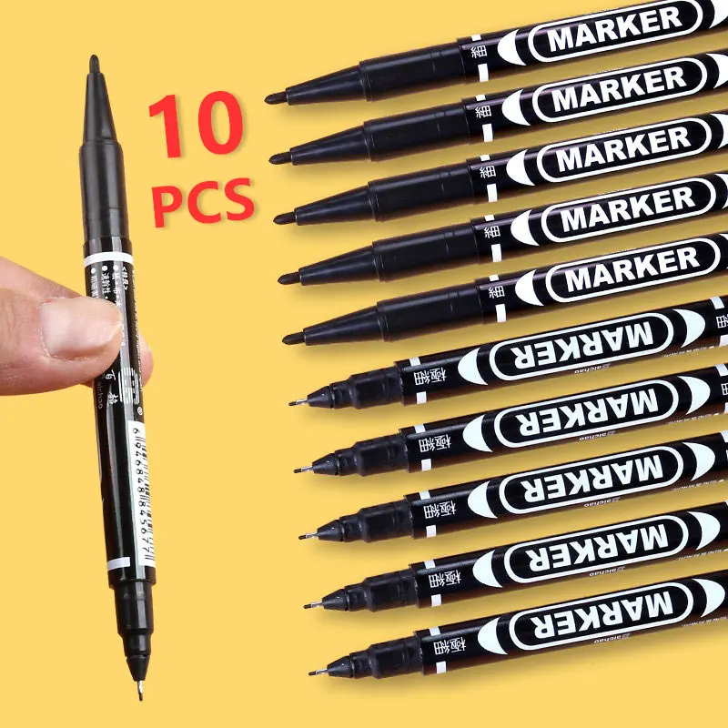 10 Uds. Rotuladores permanentes Manga impermeables de doble cara tinta aceitosa de colores boceto pintura arte escuela suministros papelería