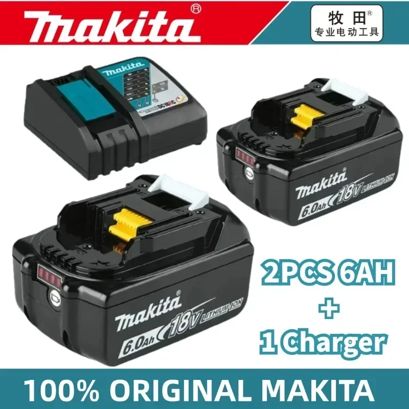 100% оригинальная батарея Makita, аккумуляторная батарея 18 В, 6,0 Ач, замена Makita BL1830BL1840BL1850BL1860B, аккумулятор для электроинструмента