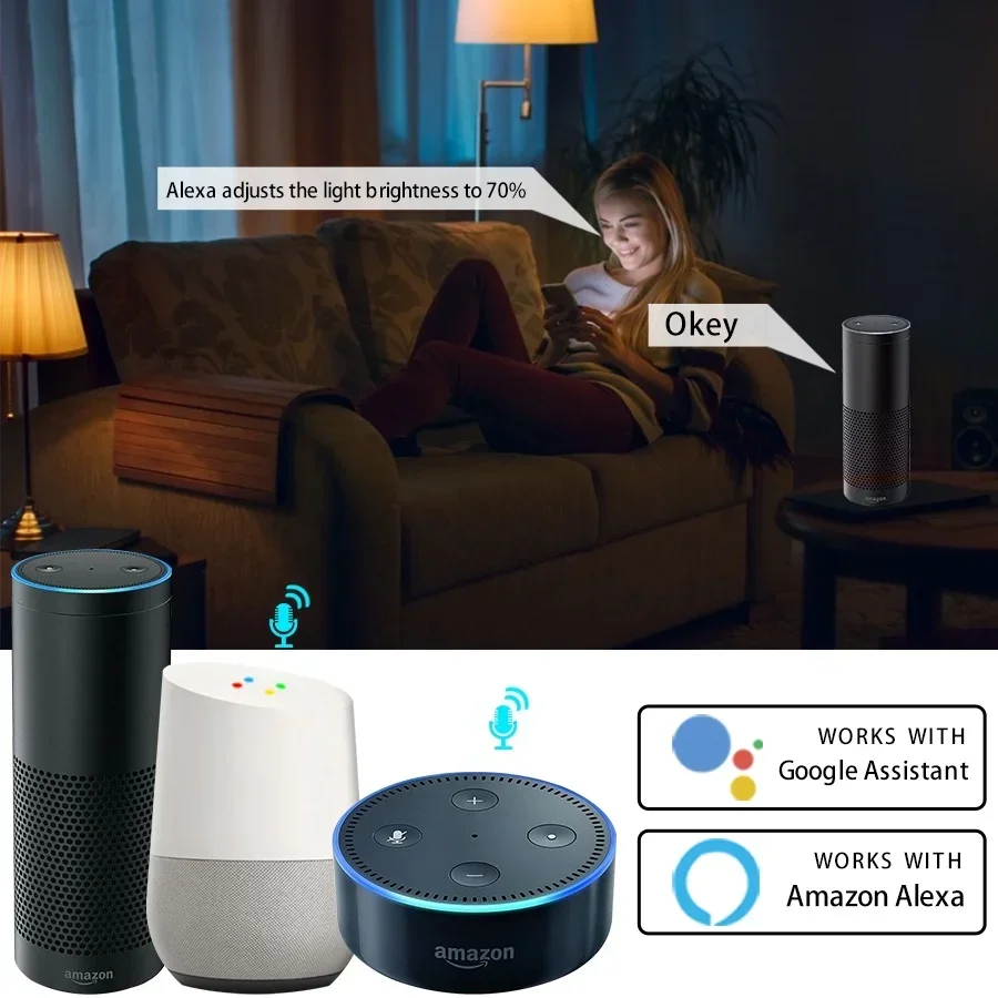 Żarówka LED GU10 Tuya WiFi 110V 220V 5/7/9W RGB Ściemnialna Reflektor Inteligentne Światło APP Współpracuje z Alexa Google Home Ochrona Oczu
