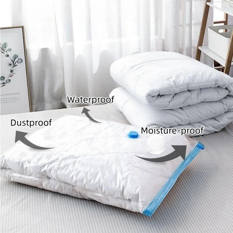 3-5PCS ถุงสูญญากาศและปั๊มสําหรับจัดเก็บเสื้อผ้าขนาดใหญ่การบีบอัดพลาสติก Empty Bag อุปกรณ์เสริมคอนเทนเนอร์