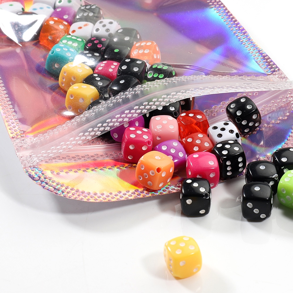 Sacs auto-scellants irisés, pochettes en plastique rose Laser, emballage refermable à fermeture éclair pour exposition de bijoux, sacs de vente au détail, 50 pièces