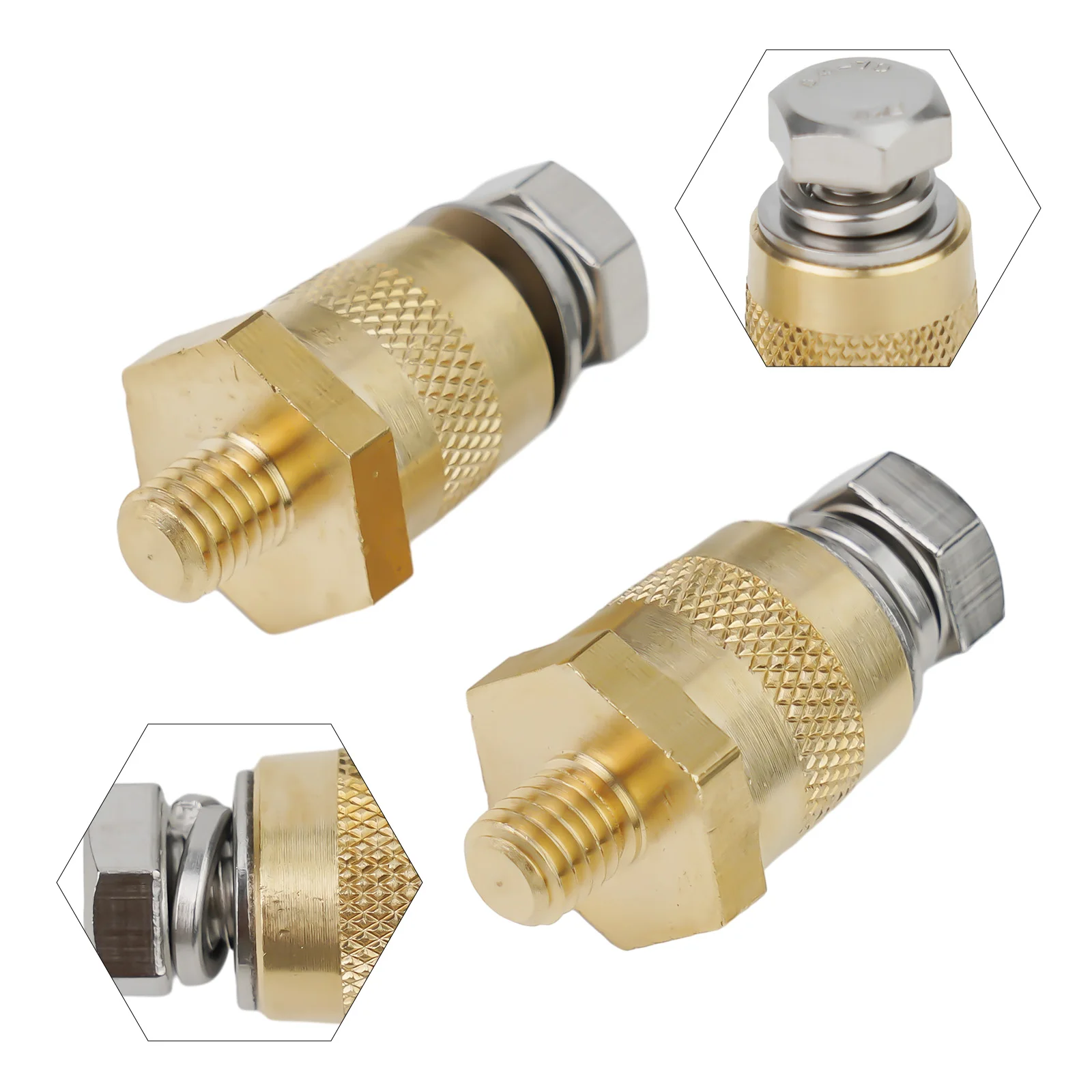 1Pair M8 Battery Pole Adapter Car Battery Connection Terminals Car Battery Connection Terminals Brass Battery Poles Adapter