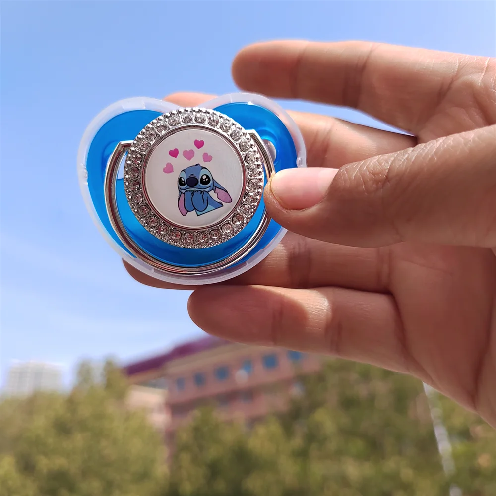 [[1 Chiếc] Thời Disney Dịu Nhẹ Không Chứa BPA An Toàn Silicone Siêu Mềm Núm Vú Cho Babi Bling Ren Dây Chuyền Sơ Sinh cho Bé Hàng Quà Tặng