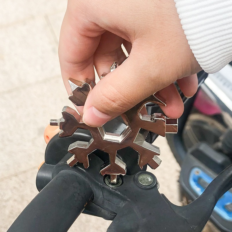 Llave de copo de nieve de torsión multifunción EDC portátil, destornillador octogonal Universal Hexagonal de acero de aleación 18 en 1, herramienta para el hogar