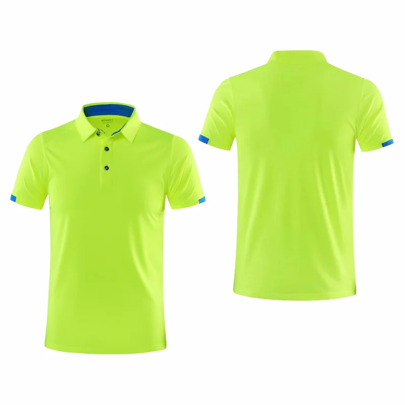 เสื้อโปโลแขนสั้นแห้งเร็วกอล์ฟกลุ่มบริษัทแบรนด์ระบายอากาศปกกีฬาแขนสั้น 8 สีขนาดใหญ่