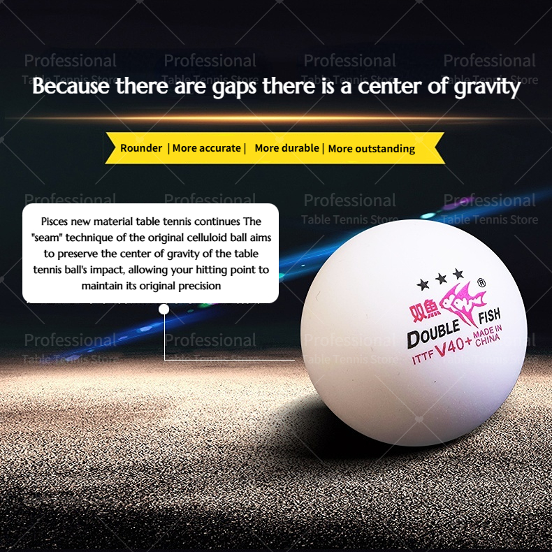 Bola de tênis de mesa dupla peixe wtt 3 estrelas (bola oficial wtt) peixe duplo original bolas de pingue-pongue de 3 estrelas ittf melhorado