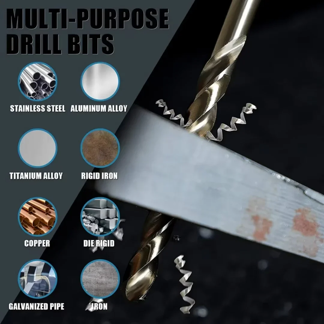 Metric Drill Bit Set 13PCS (3/16"-1/2") Glass Metal Tile Concrete Professional Tungsten Carbide Drill Tip Working Power Tool