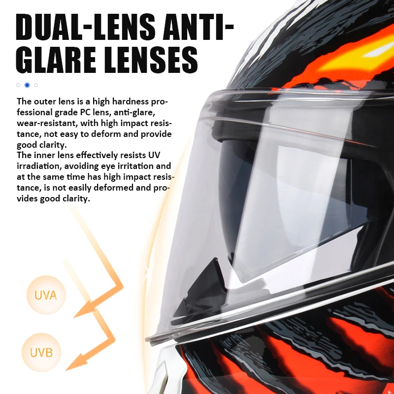 DOT Uchoose zugelassene Integralhelme Crash Motorrad Schutzausrüstung Männer Frauen Klapphelm Motorradvisier Double Sun