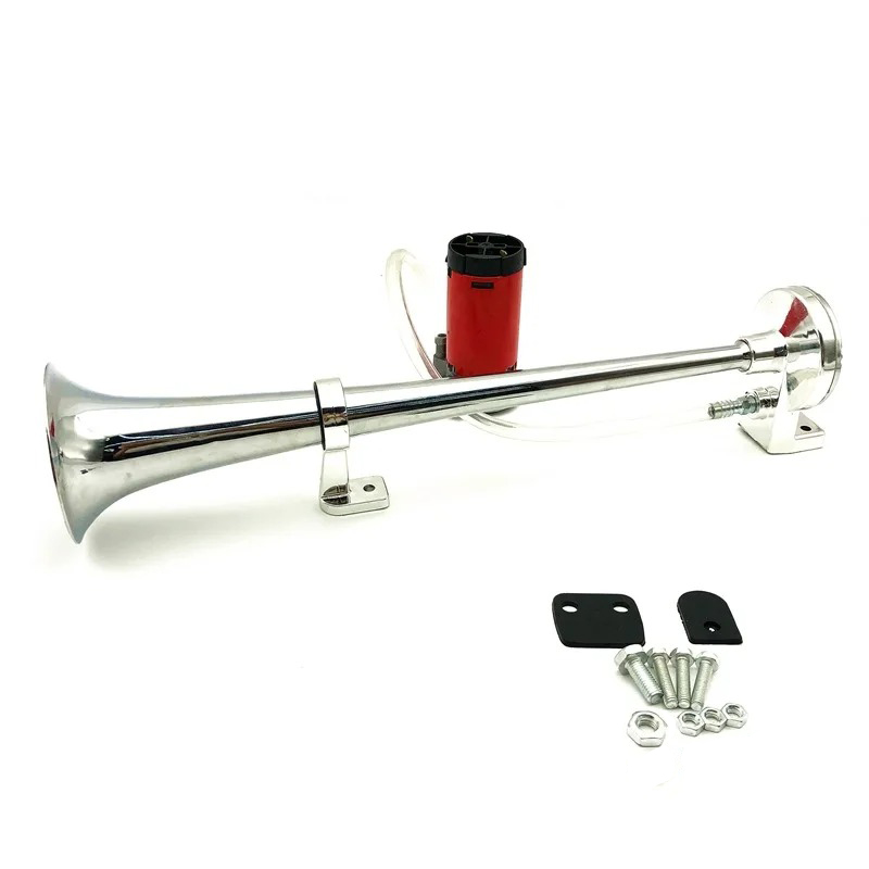 ユニバーサル 17 インチシングルトランペット車のエアホーン 12V コンプレッサー 150DB 超大音量エアホース車のホーンスピーカートラックボートオートバイ用