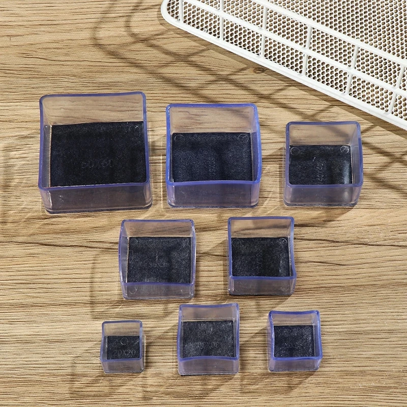 4pcs เก้าอี้ขา Caps สแควร์สี่เหลี่ยมผืนผ้ายางฟุต Protector Pads ตารางถุงเท้าท่อปลั๊กฝุ่นเฟอร์นิเจอร์ Leveling ฟุต