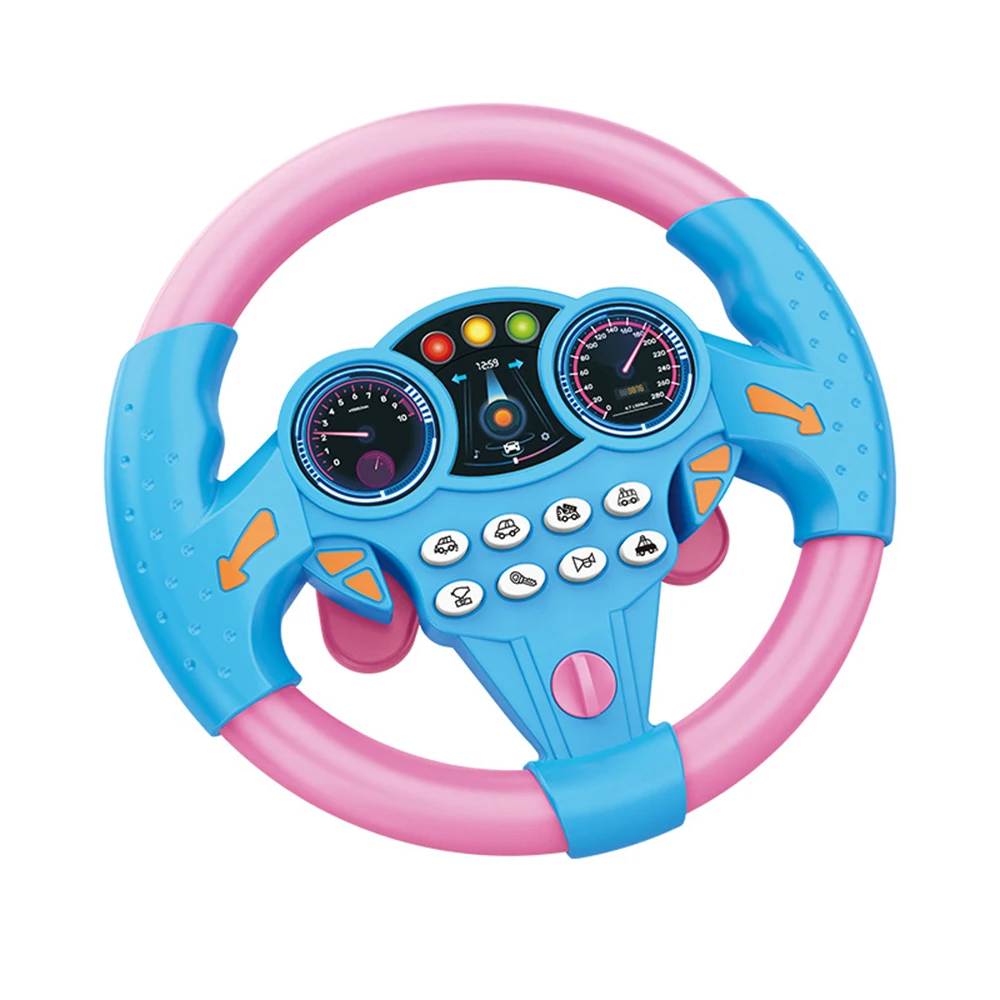 Children's Steering Wheel Toy Simulates Co-Pilot 360-Degree Rotating Music Steering Wheel Educational Enlightenment Toy