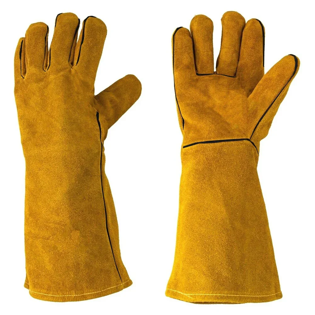 Guanti da saldatura in stock Guanti da saldatura in pelle con design personalizzato isolati resistenti al taglio termico Guanto da lavoro di sicurezza