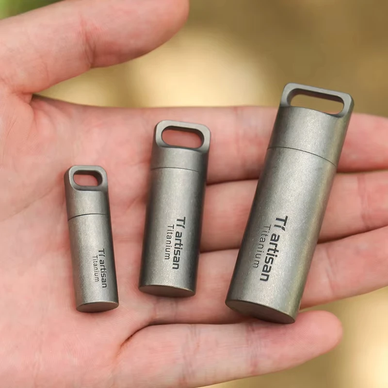 Tiartisan Titan Mini EDC Werkzeuge Tragbare versiegelte Medizinflasche Home Outdoor Pillendose Wasserdichter Titan-Pillenbehälter