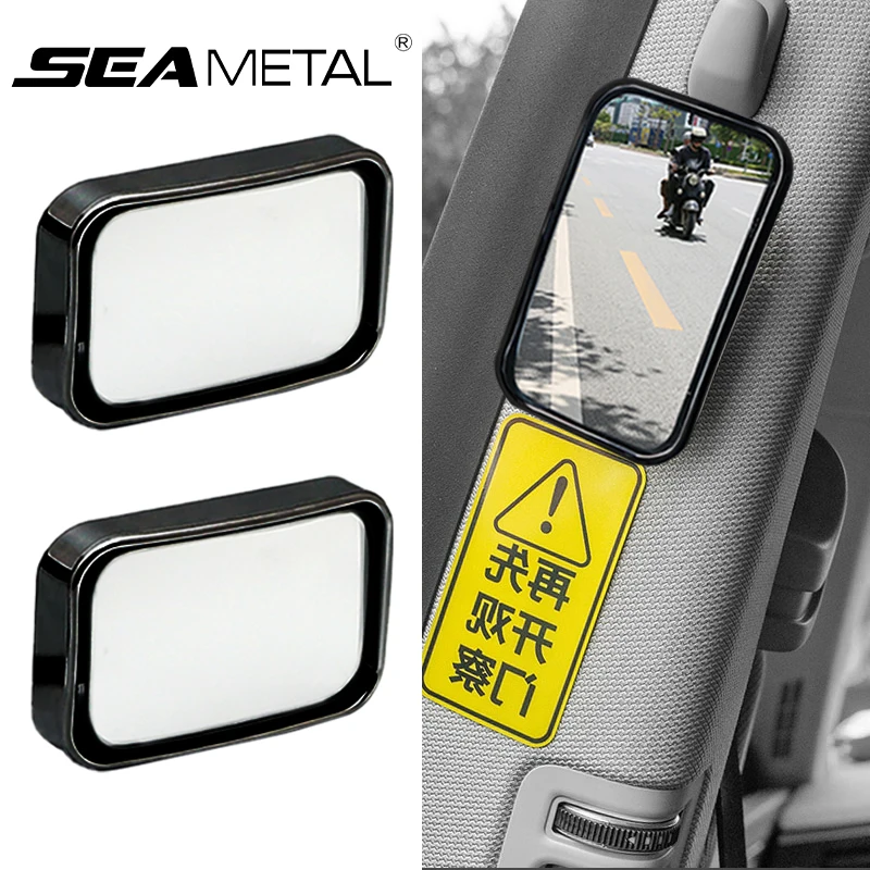 SEAMETAL 2 Stück Rückspiegel für den Rücken, Beifahrer, HD-Glas, Weitwinkel, konvexer Spiegel, verstellbarer Auto-Rückspiegel für den toten Winkel