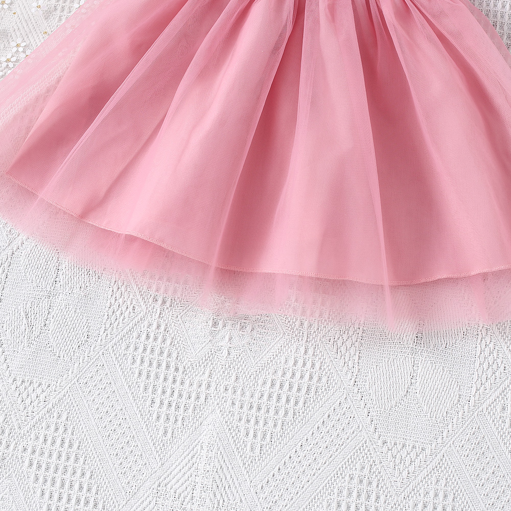 Vestido de verano para niña pequeña con tirantes y estampado Floral, dulce vestido de gasa de princesa para niña