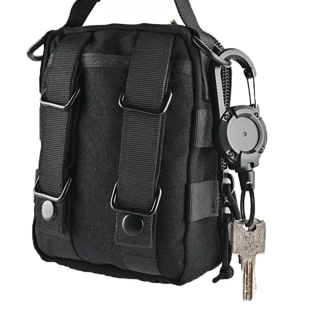 Anti Lost Sporty Retractable Elastic Keychain Automatic Retractable Wire Rope Antitheft Easy-to-pull Buckle Rope Key Ring
