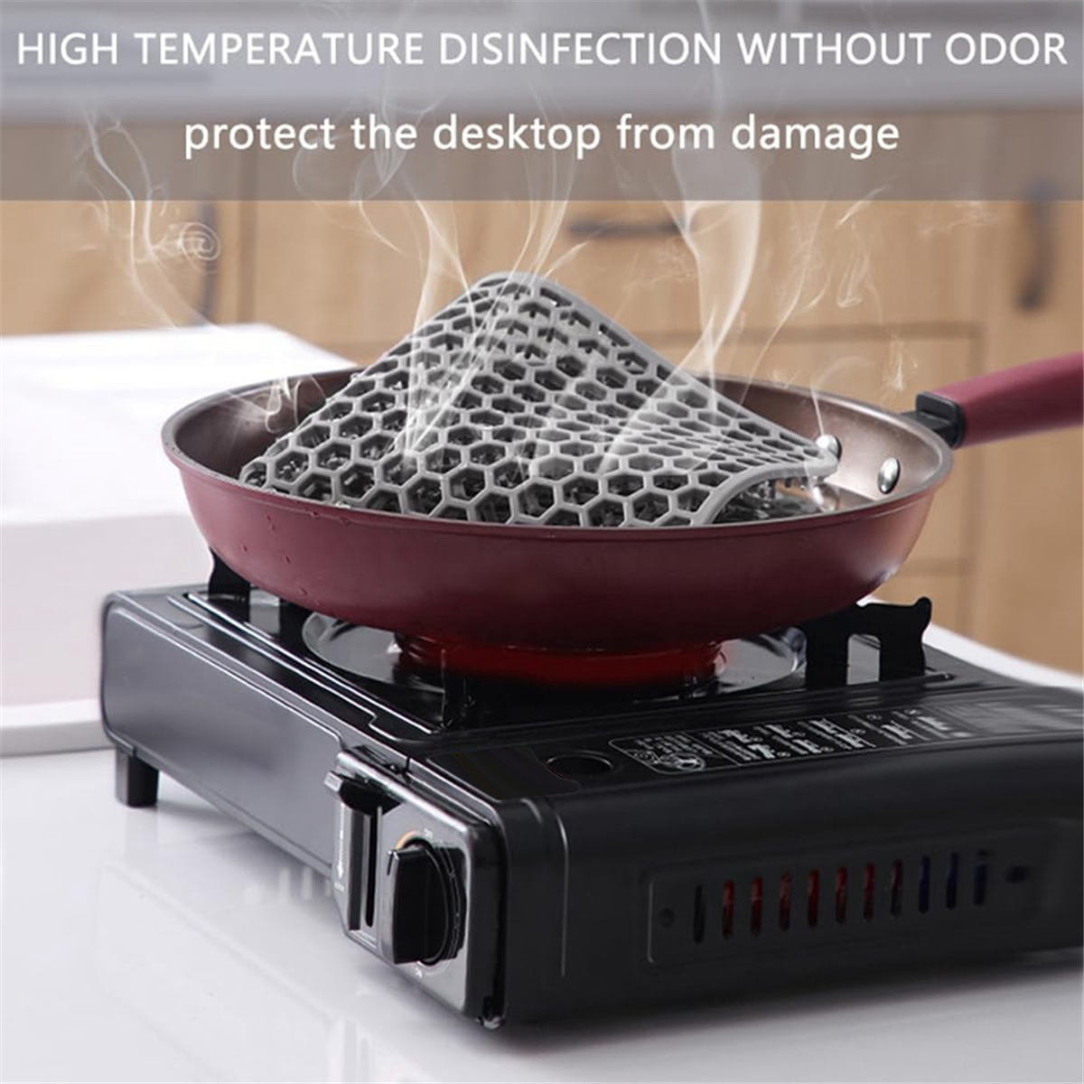 A72P 13.5 X 13.5 Inch Silicone Table Mat Sink Mat Sink Protectors Anti-Scalding Easy to Clean Heat-Insulating