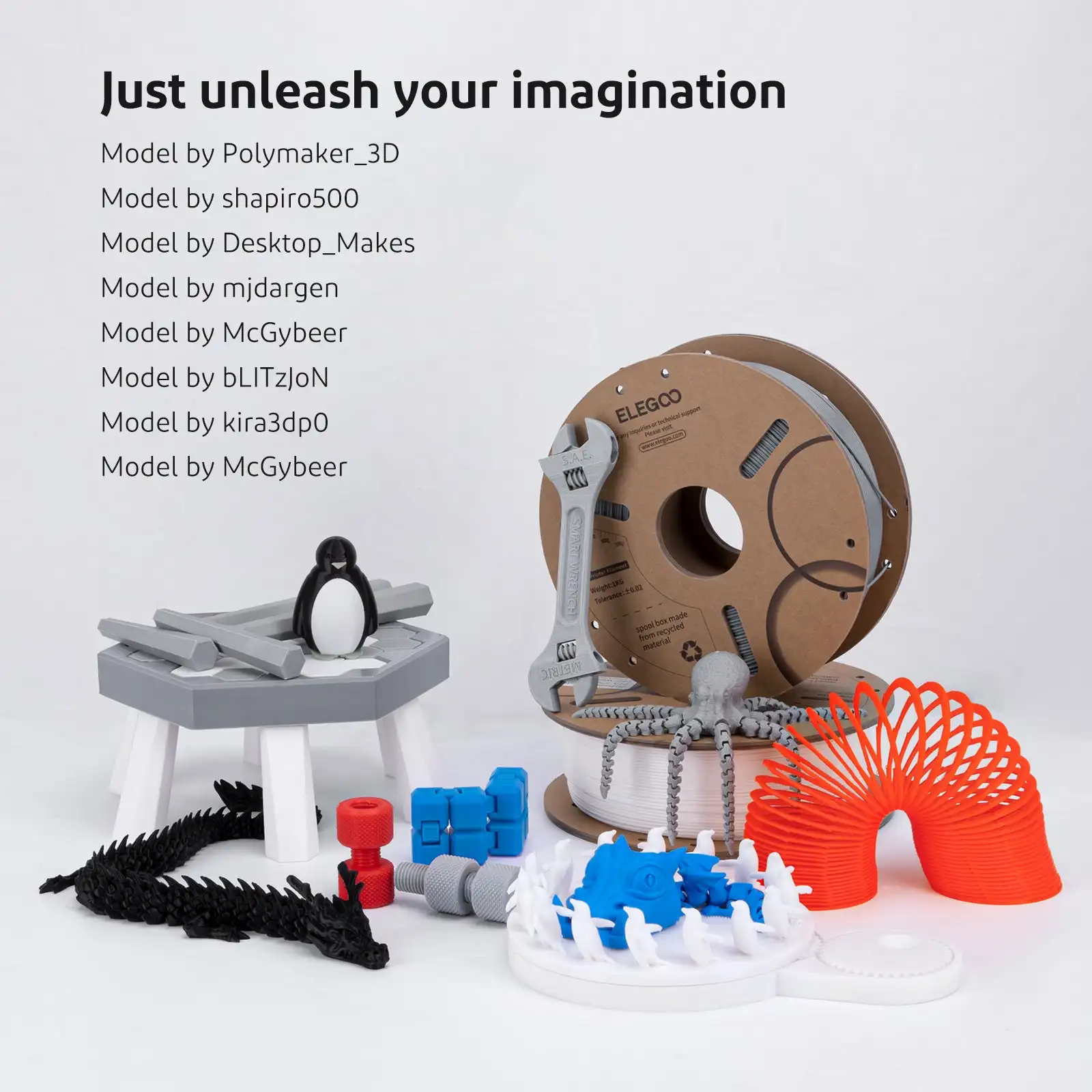 ELEGOO 1,75 мм PLA-нить 1 кг Пластиковый 3D PLA для расходных материалов для 3D-принтеров Материал для 3D-принтера FDM NEPTUNE 3 PRO