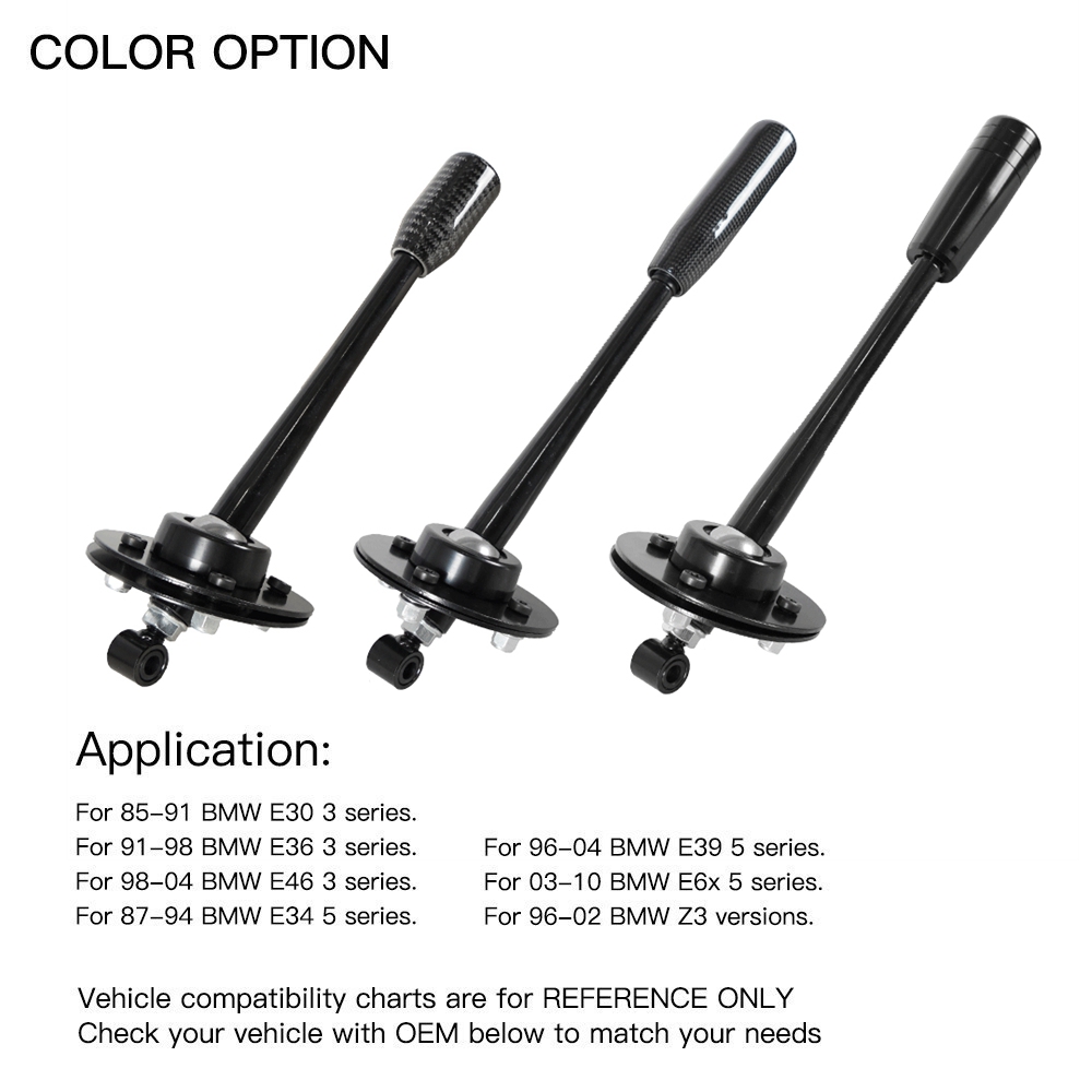 265 mm verstellbarer kurzer Schalthebel-Schaltknauf für BMW 85–10 E30 E36 E46 E34 E39 Z3 SK-1001