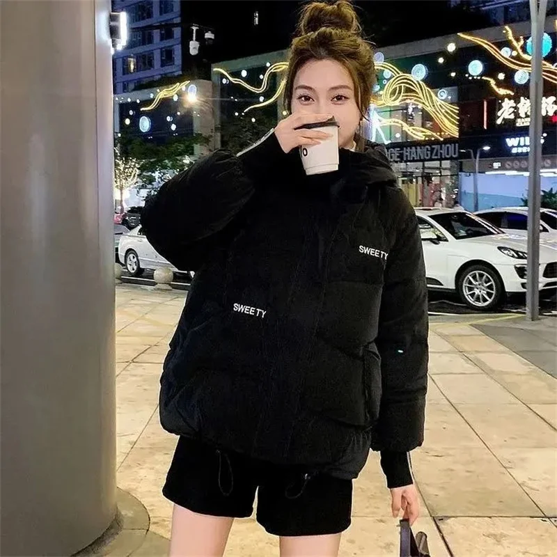 เสื้อคลุมขนเป็ดแขนยาวสำหรับผู้หญิง, แจ็คเก็ตฤดูหนาวใหม่2024
