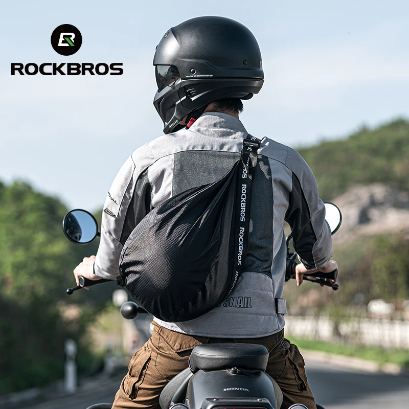 ROCKBROS-mochila para casco de motocicleta, bolsas de viaje de gran capacidad, reflectantes, para hombre y mujer, accesorios para casco de motociclista