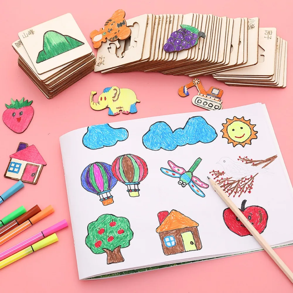 Montessori Trẻ Em Đồ Chơi Vẽ 20 Chiếc Bằng Gỗ Họa Tiết Chữ Bản Mẫu Stencils Học Đồ Chơi Giáo Dục Cho Trẻ Em Quà Tặng Giáng Sinh