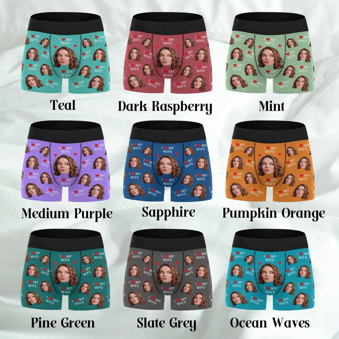 Valentine's Day Gift Boxes For Him Personalize Face Men Boxer/Socks Multi-Color Underwear Custom Unisex Face Socks With Texts