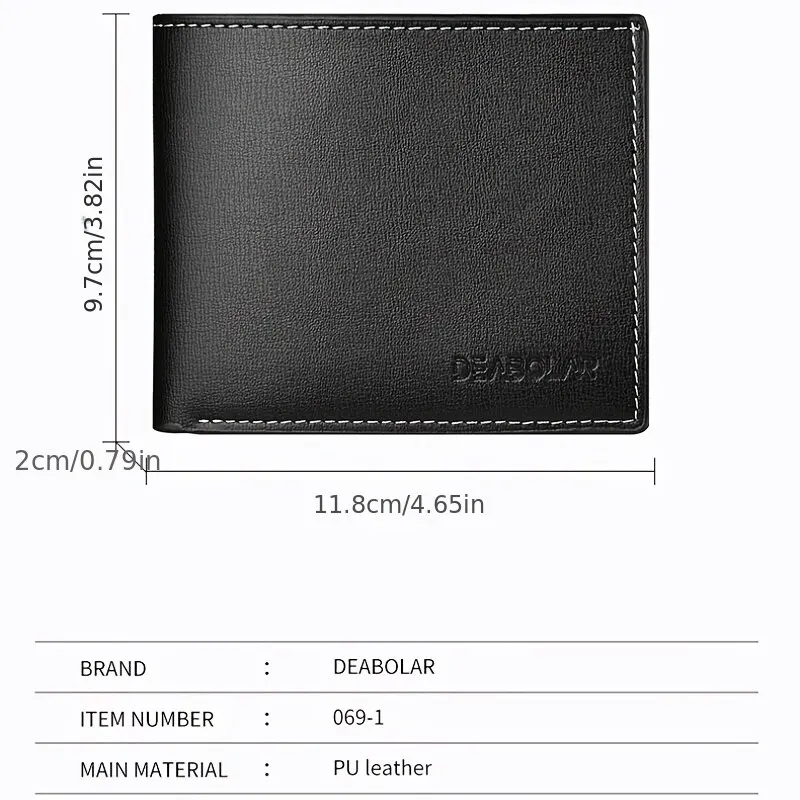 Leather Men Short Wallet Thin Style Folding Young Men Credit Card Holder Wallet