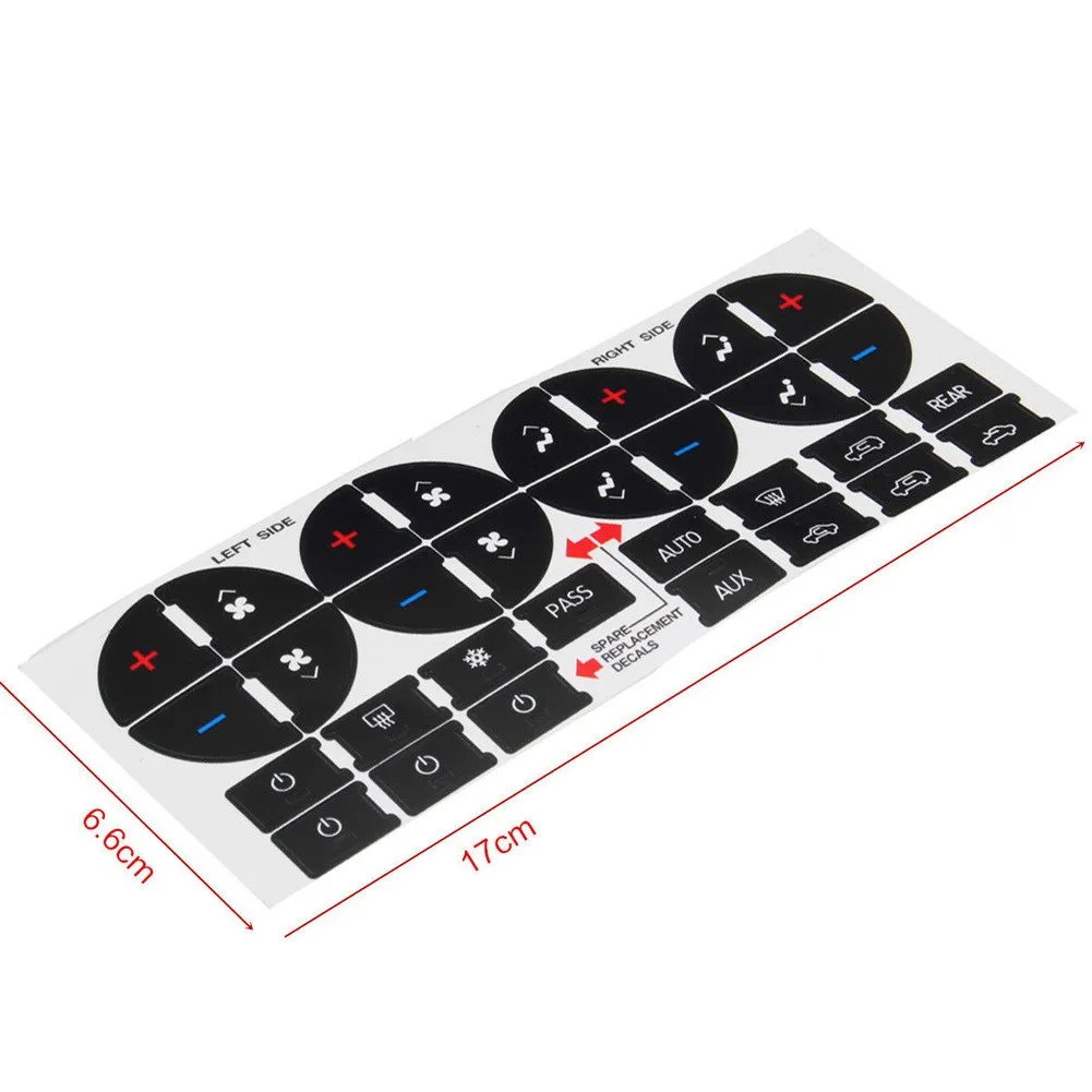 ภายในรถรถปุ่มซ่อมสติกเกอร์ปุ่ม AC Central Control สติกเกอร์ CD วิทยุปุ่มซ่อมรถสติกเกอร์