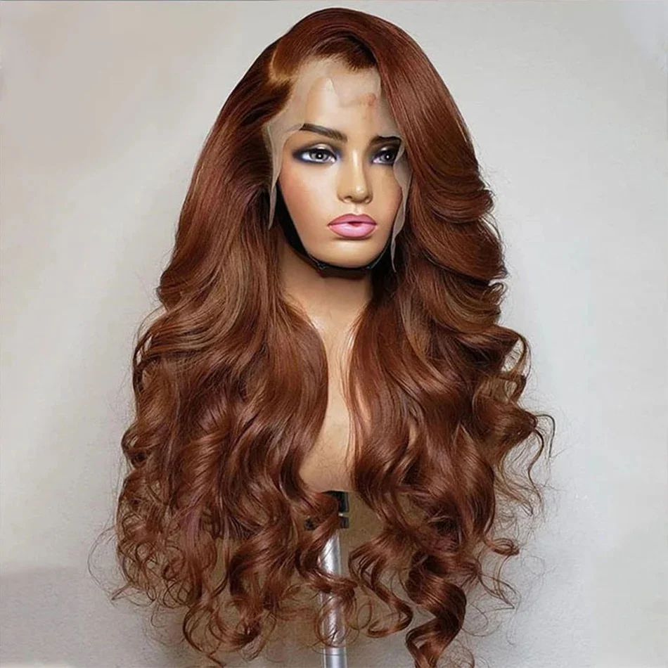 Chocolate Brown 13x4 Body Wave Lace Front Wigs Brown HD 13x6 Lace Frontal Wigs For Women 100% Human Hair Pre Plucked Brazilian