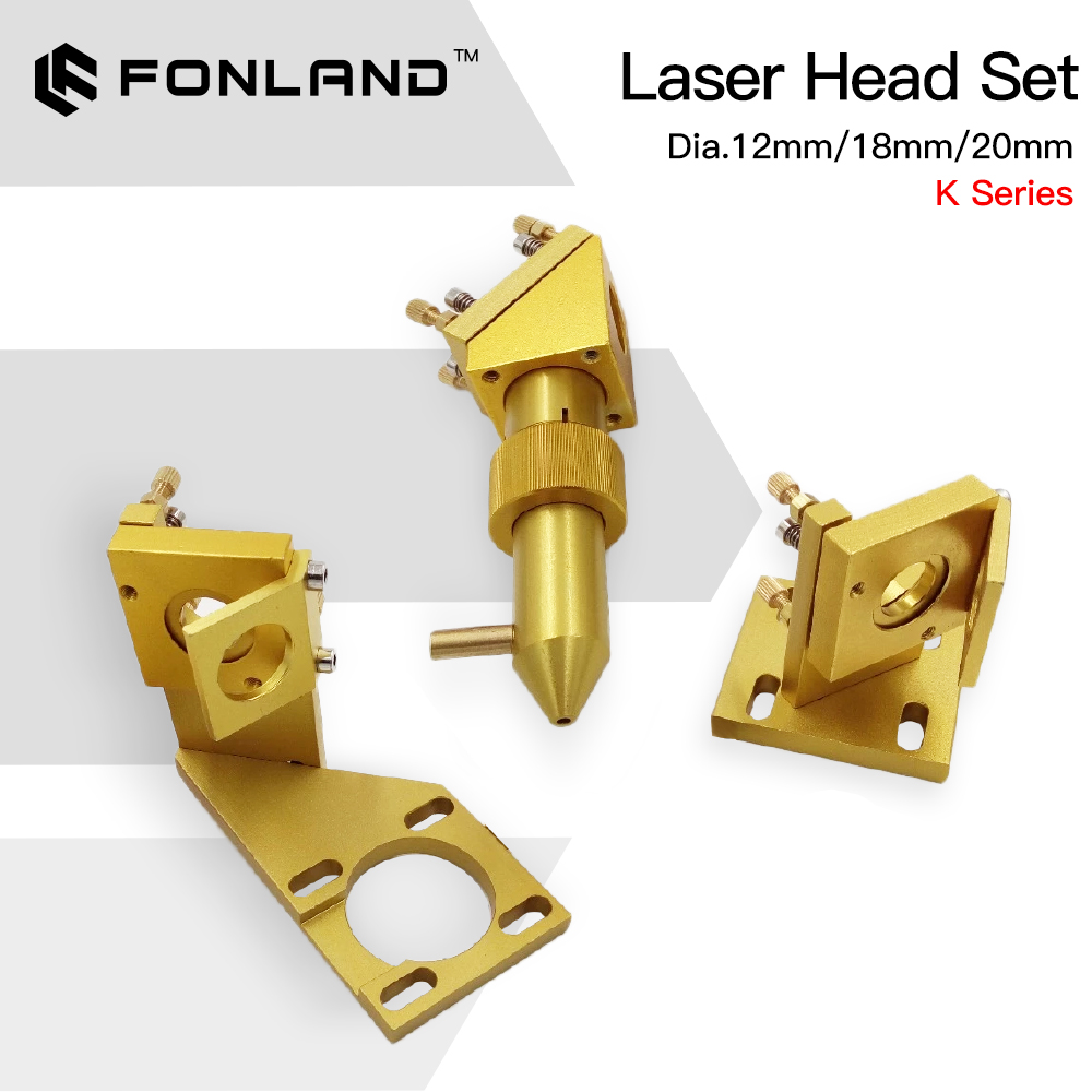 FONLAND serie K CO2 Mini cabezal láser conjunto D12/18/20mm FL50.8mm lente para 2030 4060 K40 máquina cortadora de grabado láser