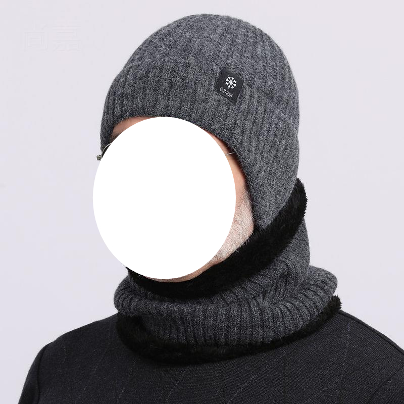 Herenhoed Winter Warme gebreide muts Gehoorbescherming Verdikte winter Herfst/winter Gebreide muts Nekbescherming Set sjaals