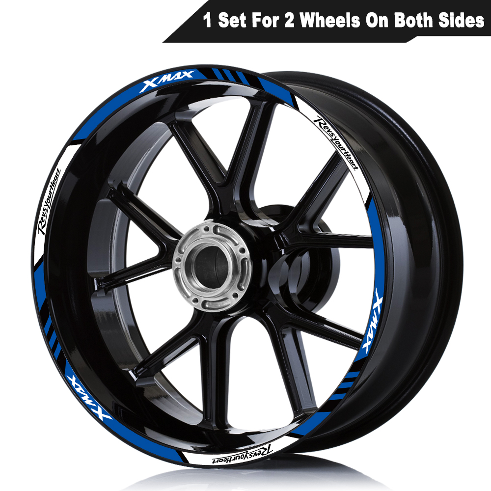 Para XMAX xmax 125 250 300 pegatinas reflectantes para ruedas de motocicleta vinilo llanta de Scooter calcomanía cinta a rayas Accesorios