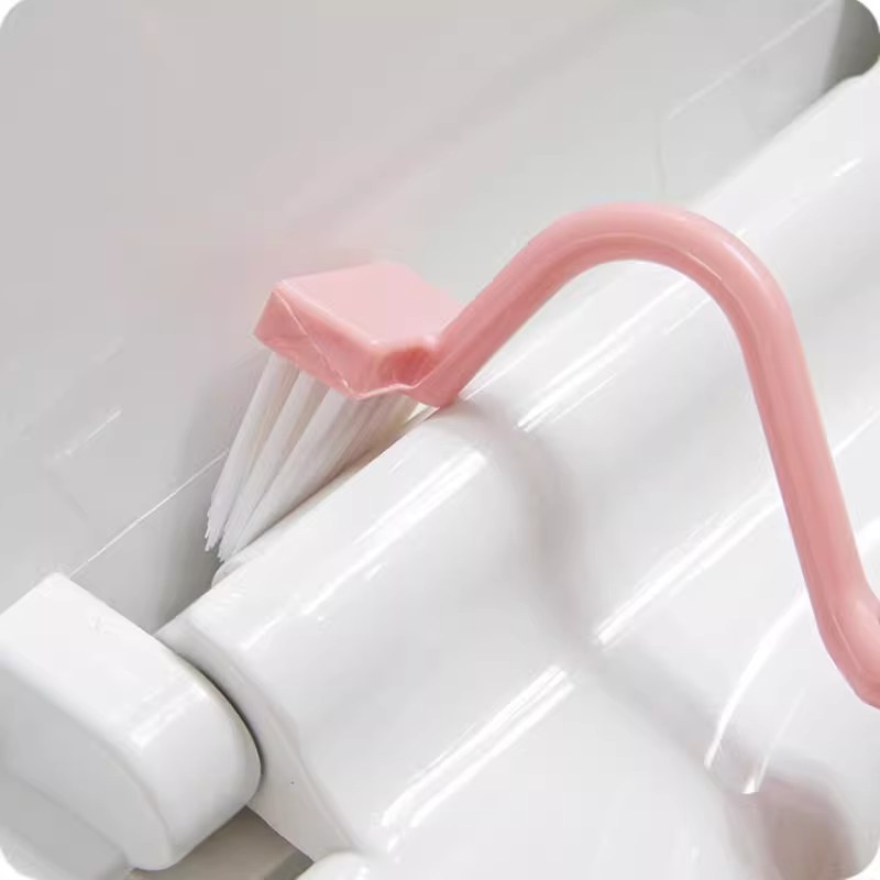 Cepillo de baño portátil en forma de S, limpiador de inodoro con borde curvo, mango de esquina, suministros de baño, accesorios de herramientas de limpieza para el hogar