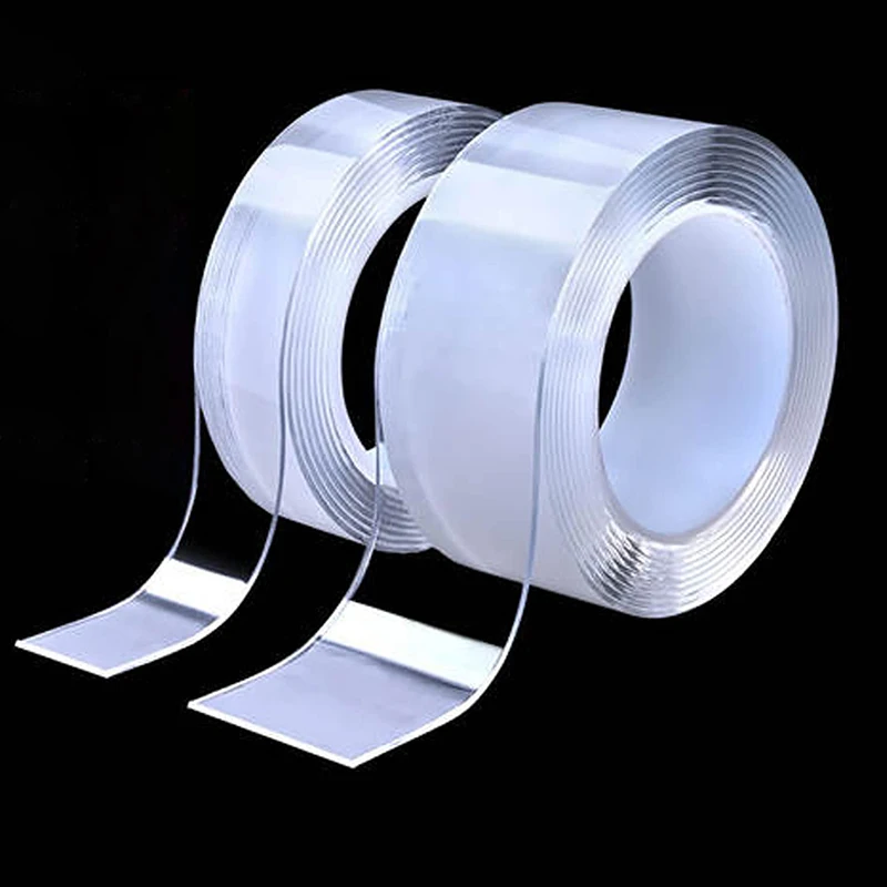 1M/2M/3/5M NANO เทปเทปสองด้านโปร่งใส NoTrace Reusable กันน้ํากาวเทปทําความสะอาดบ้าน gekkotape