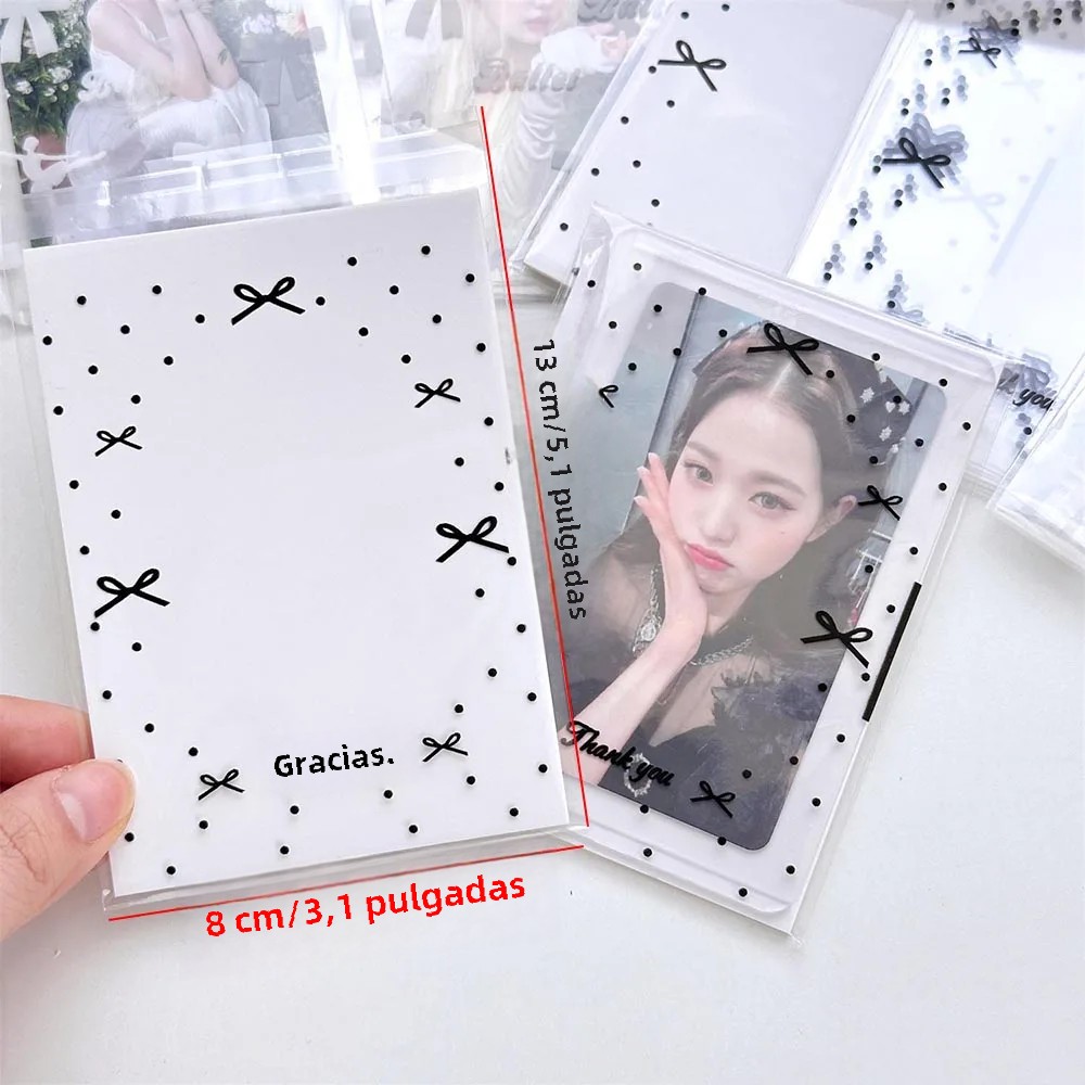 50 unids/pack fundas transparentes para sesión fotográfica cubierta de tarjeta autoadhesiva bolsa de embalaje de fotos de ídolo bolsa autosellante Protector de tarjeta de regalo