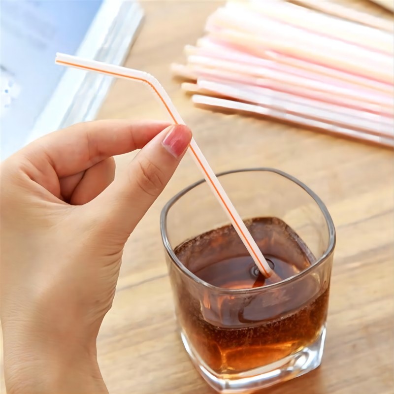 50-1000 Stuks Veelkleurige Stro Plastic Rietjes Voor Bruiloft Feestartikelen Drank Keuken Cocktail Rietjes