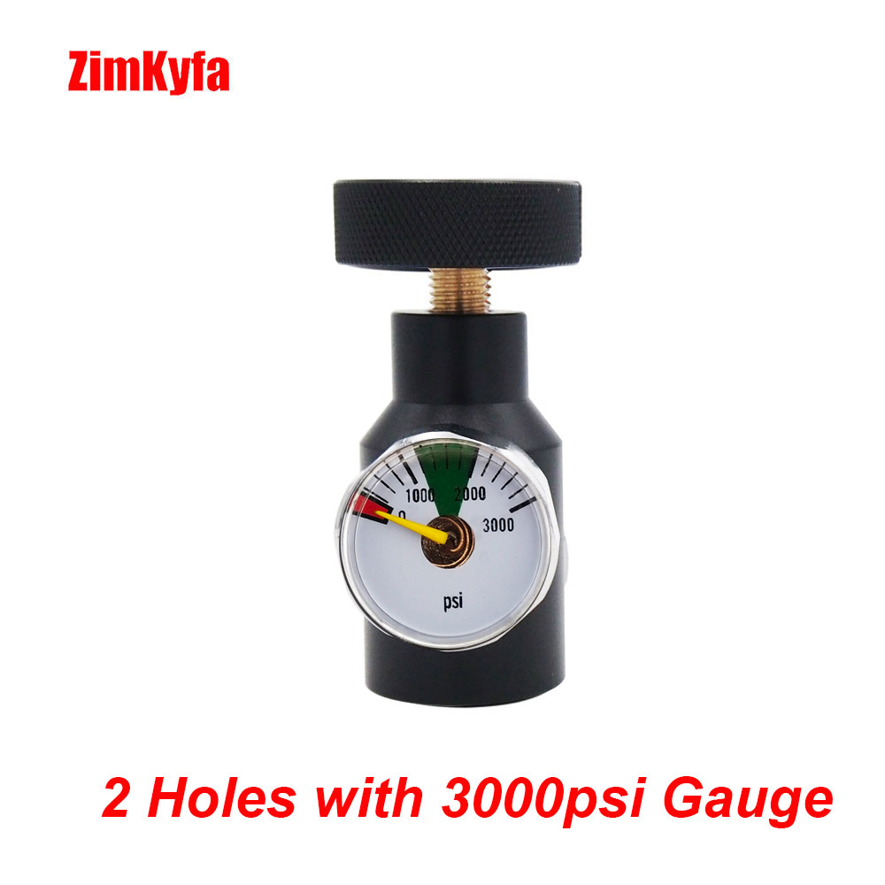 HPA Universal Co2 Air Filling Adaptor On/Off ASA Adapter W/Gauge of Maker Coil Remote Hose,G1/2-14 Inlet Threads