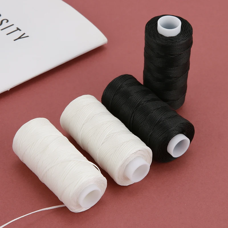 หนังหัตถกรรม DIY โครงการ 150D หนังเย็บโพลีเอสเตอร์แบน WAX String เส้นผ่านศูนย์กลาง 0.8 มม.50 เมตร