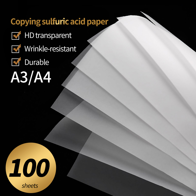 10/20/50/100 arkuszy A4/A3 przezroczysty papier do kalku papier do kopiowania do rysowania kaligrafii rzemiosło pisanie szkicowanie artykuły artystyczne