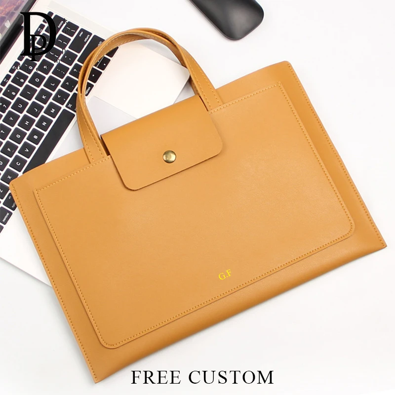 Luxury PU Leather Custom name Briefcase Engrave Initials Business Large Capacity Laptop Bag Business Trip Notebook Computer Bags